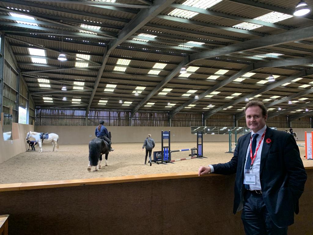 Tom Tugendhat at Hadlow Equestrian Centre